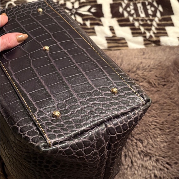 Dooney & Bourke Dark Brown Croc-Embossed Bag - Picture 8 of 12